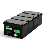 HQST 12V 100Ah LiFePO4 Lithium Iron Phosphate Battery(4 Pack)
