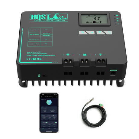 HQST 40A MPPT Solar Charge Controller with Parallel Charging & Bluetooth