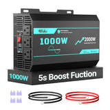HQST 1000W Pure Sine Wave Inverter | 2000W Surge | GFCI Protected | Built for RV & Off-Grid