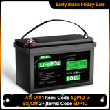 HQST 12V 100Ah LiFePO4 Lithium Iron Phosphate Battery [10-year Warranty]