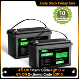 HQST 12V 100Ah LiFePO4 Lithium Iron Phosphate Battery [10-year Warranty]