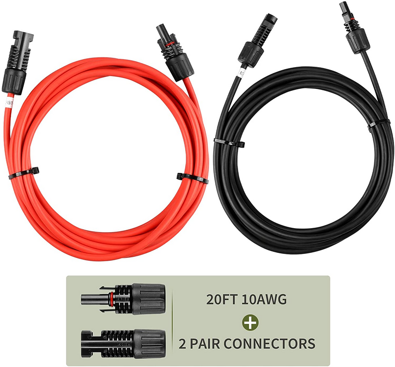 Solar Panel Extension Cable with Male to Female Solar Connectors