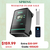 HQST 100A MPPT Solar Charge Controller with Smart APP Control, LiFePO4 Battery Low Temp Protection, and Parallel Charging