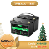 HQST 12V 100Ah Lithium Iron Phosphate LiFePO4 Battery with LED Display