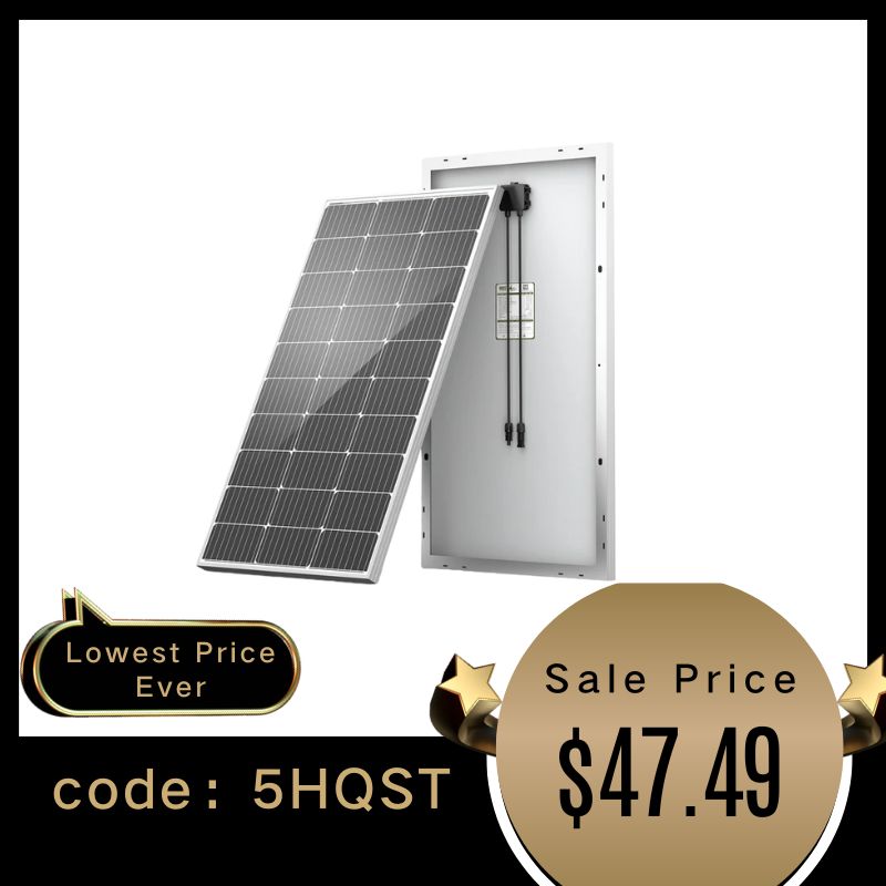 HQST 100 Watt 12 Volt 9BB Monocrystalline Solar Panel