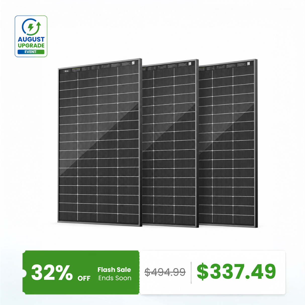 HQST Bifacial 200W Compact N-Type Solar Panel | 25.4% Efficiency, 13% Smaller