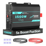 HQST 1500W Pure Sine Wave Inverter 12V to 120V with 3000W Surge & GFCI Protection