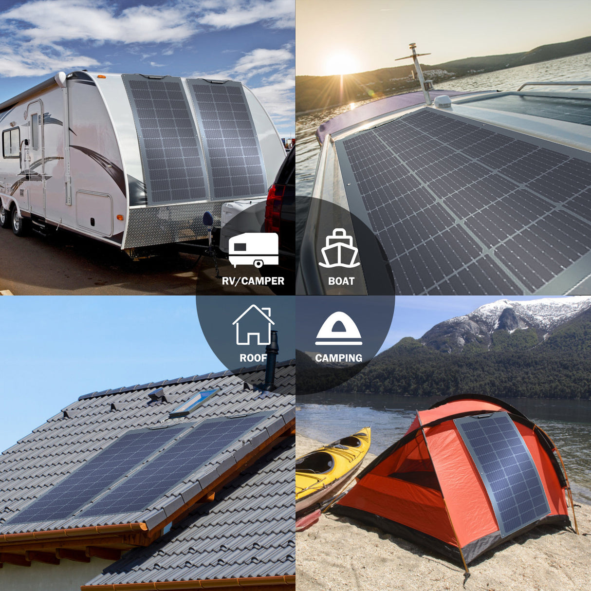 100 Watt 12 Volt 9BB Cell Waterproof Monocrystalline Flexible Solar Panel