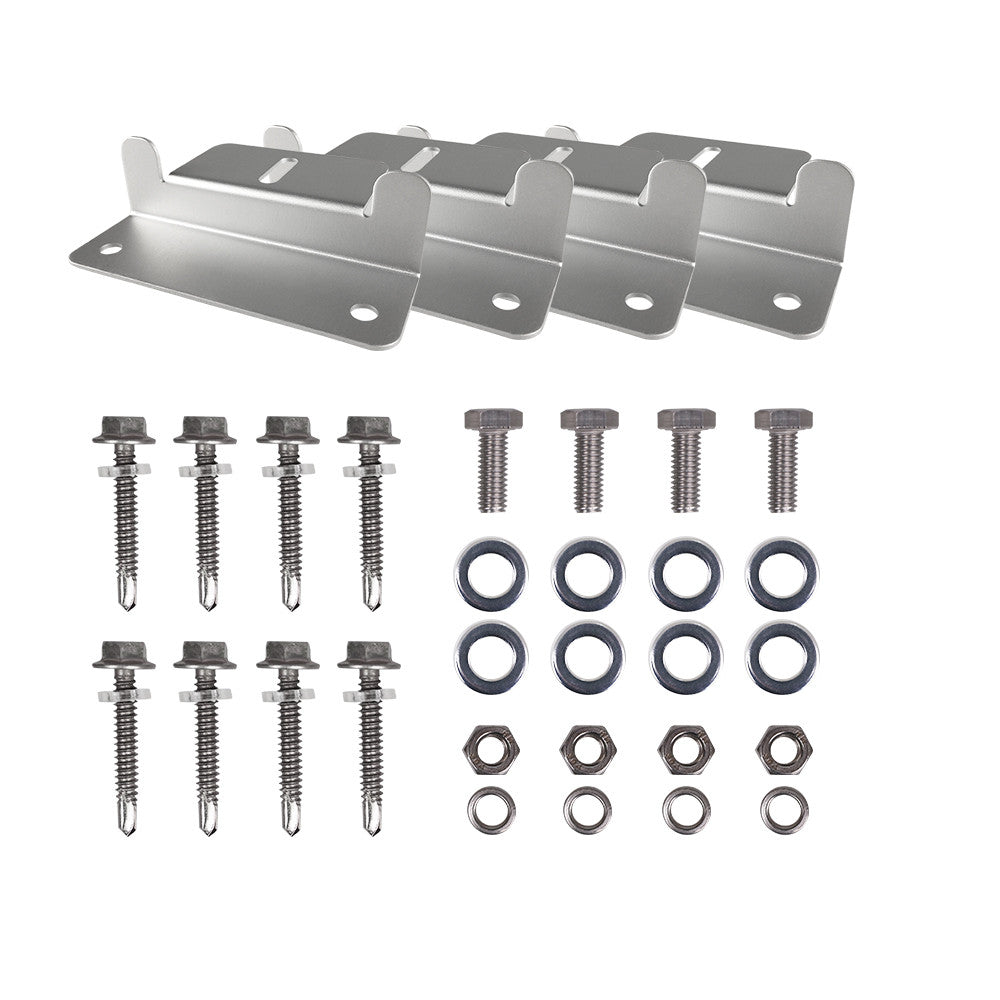 HQST Solar Panel Mounting Z Brackets with Nuts and Bolts -- 4 Sets of RV, Boat, Roof, Wall and other Off Gird Installation