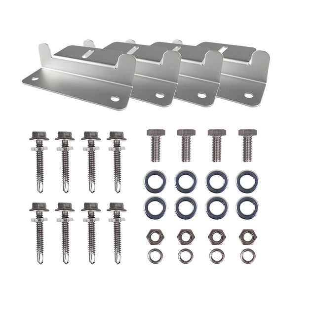 HQST Solar Panel Mounting Z Brackets with Nuts and Bolts -- 4 Sets of RV, Boat, Roof, Wall and other Off Gird Installation
