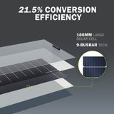 100 Watt 12 Volt 9BB Cell Waterproof Monocrystalline Flexible Solar Panel