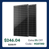 HQST Bifacial 200W N-Type 16BB Monocrystalline Solar Panel with All-Black Design