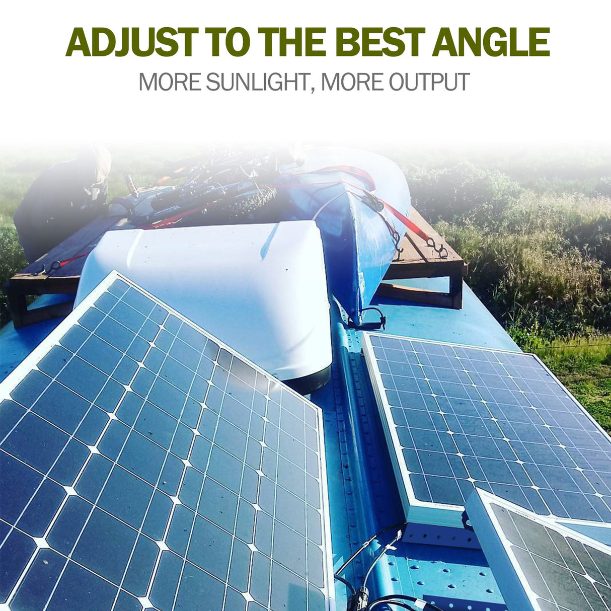 Adjustable Solar Panel Tilt Mount Brackets kit 28inch Support up to 150 Watt Solar Panels 