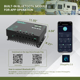 60A MPPT Solar Charge Controller with Li-Ion Battery Low Temp Protection, Parallel Charging, and Bluetooth