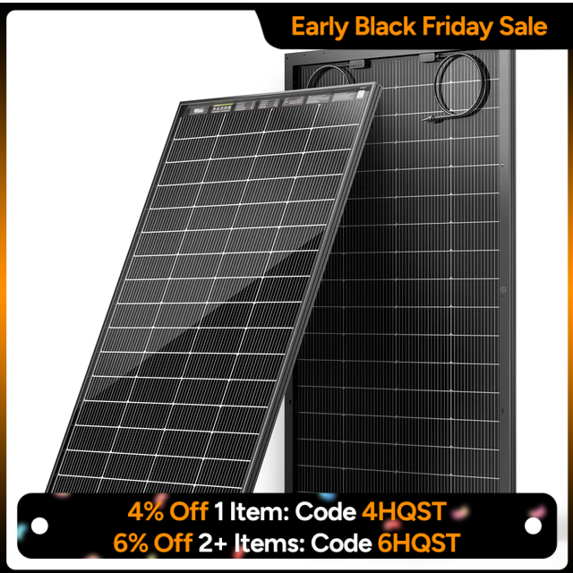 Bifacial 200 Watt N-Type 16BB Monocrystalline Solar Panel with All-Black Design