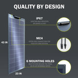 100 Watt 12 Volt 9BB Cell Waterproof Monocrystalline Flexible Solar Panel