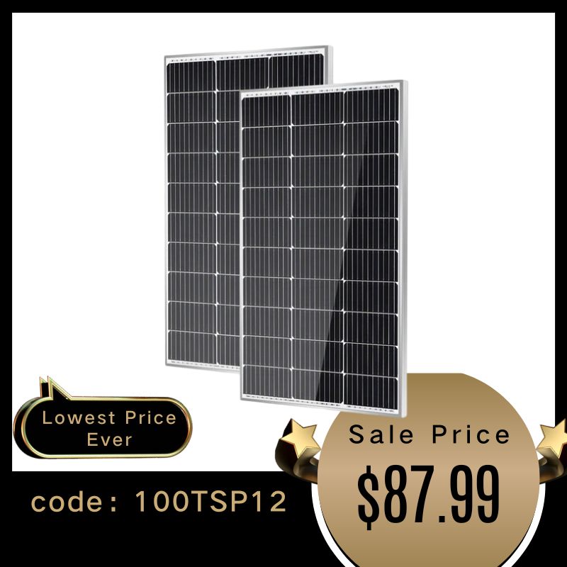 Traver Force 100 Watt 12 Volt 10BB Cell Monocrystalline Solar Panel