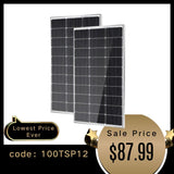 Traver Force 100 Watt 12 Volt 10BB Cell Monocrystalline Solar Panel
