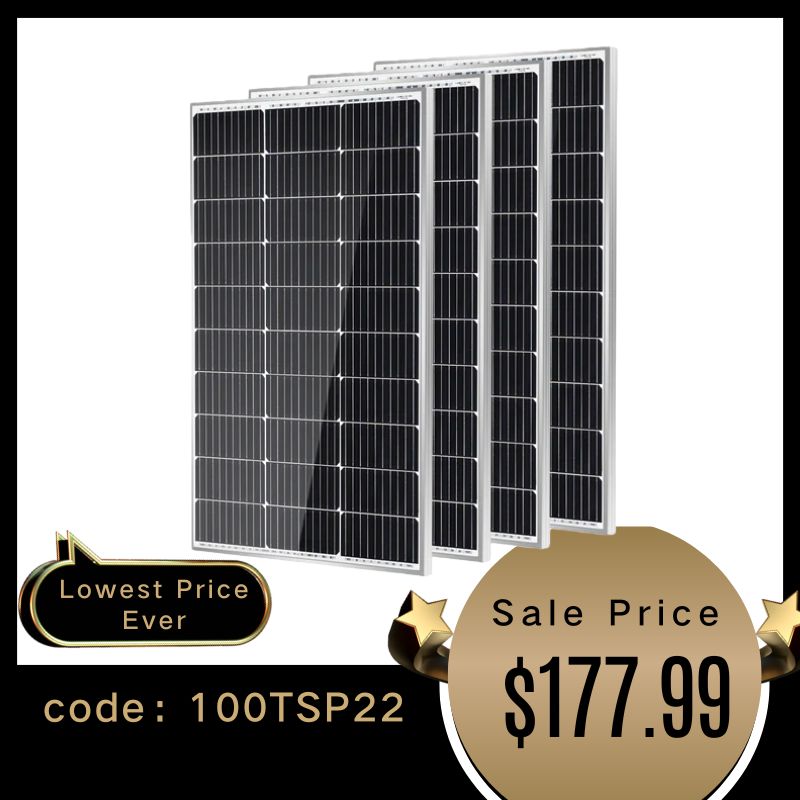 Traver Force 100 Watt 12 Volt 10BB Cell Monocrystalline Solar Panel
