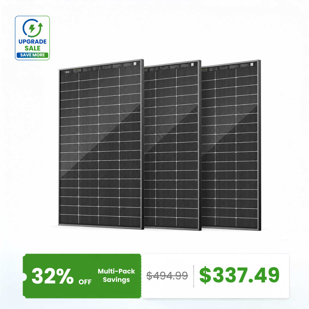 HQST Bifacial 200W Compact N-Type Solar Panel | 25.4% Efficiency, 13% Smaller
