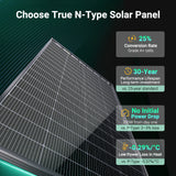 （Back Order 23/9）Bifacial 200 Watt N-Type 16BB Monocrystalline Solar Panel with All-Black Design