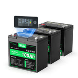 Pre-Order: HQST 12V 100Ah LiFePO4 Battery, Mini Size Group 22NF with LED Meter, 10+ Years Life