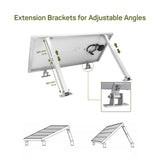 HQST Adjustable Solar Panel Tilt Mounting Brackets, Support Up to 200 Watt Panels, for Flat Roofs, RVs, Cabin, Camping, Off Grid System
