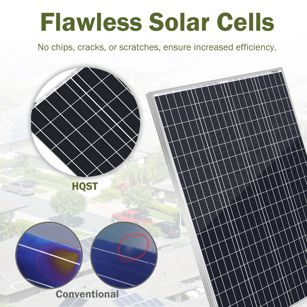 HQST 100 Watt 12 Volt 9BB Cell Monocrystalline Solar Panel (HSP100D-L-US)