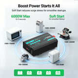 3000W 12V Pure Sine Wave Inverter with 6000W Surge (5s max) and Wired Remote Control