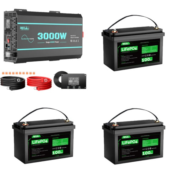 HQST 3000W 12V Pure Sine Wave Inverter with LCD Display and Wired Remote Control