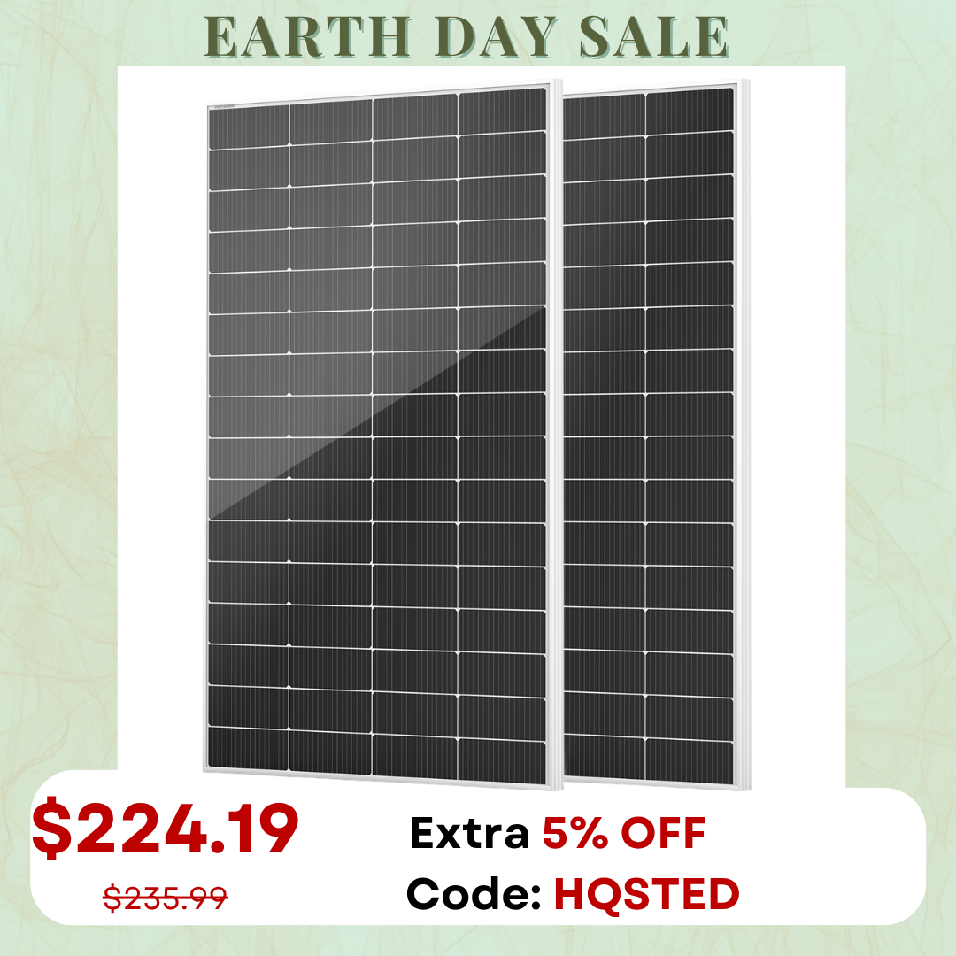 HQST 200W Compact N-Type Solar Panel | 25.4% Efficiency, 14.5% Lighter