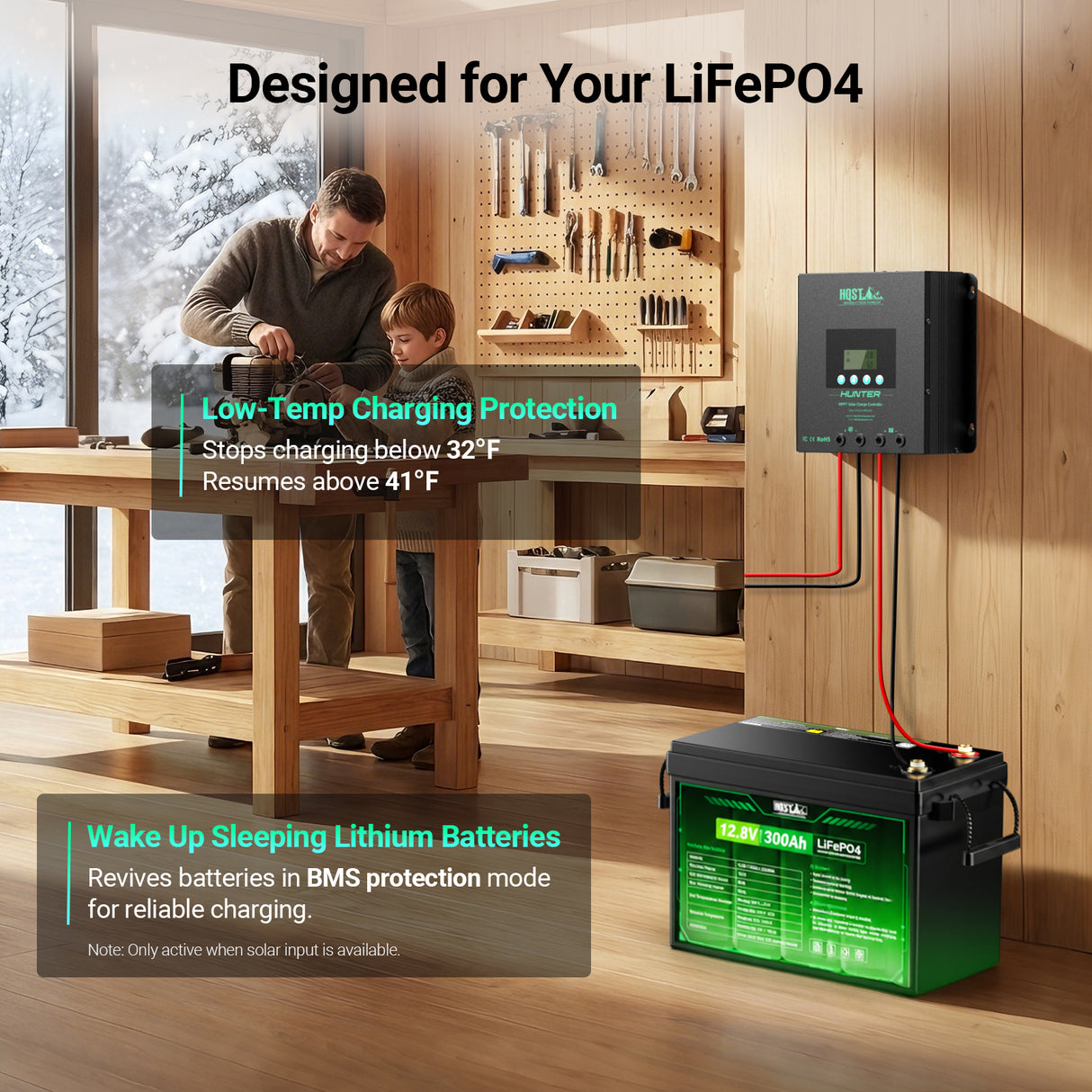 HQST 60A MPPT Solar Charge Controller with Smart APP Control, LiFePO4 Battery Low Temp Protection, and Parallel Charging