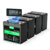 Pre-Order: HQST 12V 100Ah LiFePO4 Battery, Mini Size Group 22NF with LED Meter, 10+ Years Life