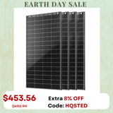 HQST Bifacial 200W N-Type 16BB Monocrystalline Solar Panel with All-Black Design