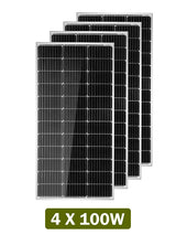 400 Watt 12 Volt 9BB Cell Waterproof Monocrystalline Solar Panel（4 pack 100w ）