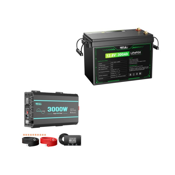 HQST 3000W 12V Pure Sine Wave Inverter with LCD Display and Wired Remote Control
