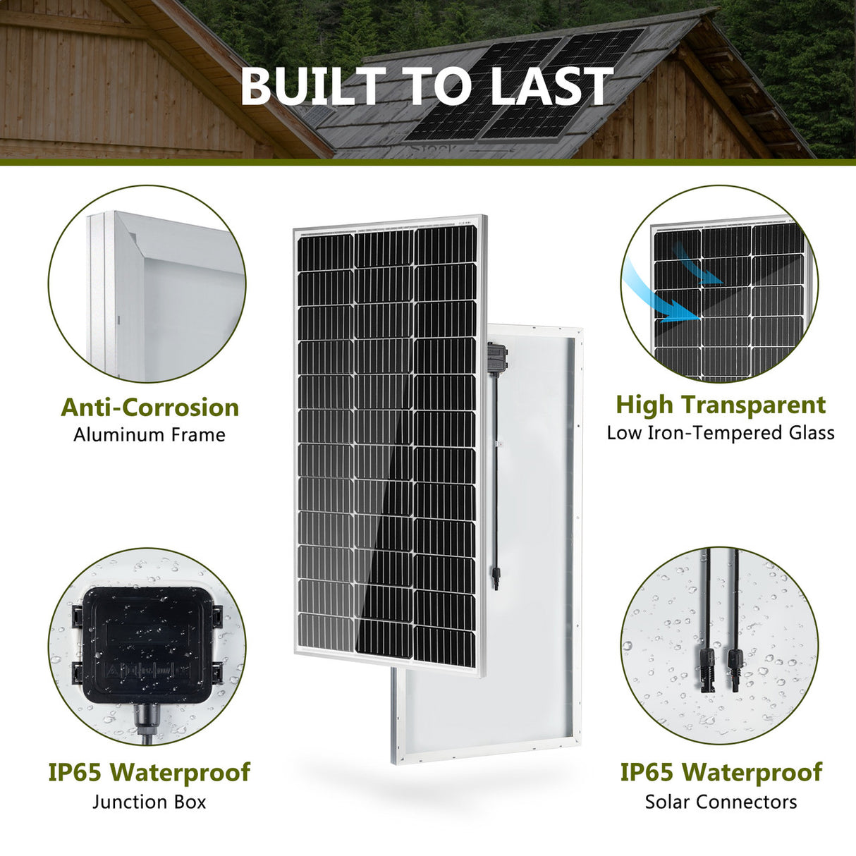 100 Watt 12 Volt 9BB Cell Monocrystalline Solar Panel