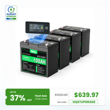 HQST 12V 100Ah LiFePO4 Battery, Mini Size Group 22NF with LED Meter, 10+ Years Lifespan