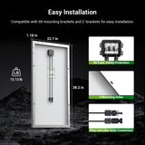 HQST 200W 2 Packs 100W 12V 9BB Monocrystalline Solar Panel