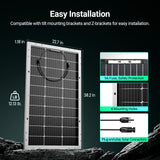 HQST Bifacial 200W 2 Packs 100W 12V 9BB Monocrystalline Solar Panel