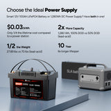 2-in-1 Smart PowerMax 1280Wh DC Portable Power Station & 12V 100Ah LiFePO4 Battery