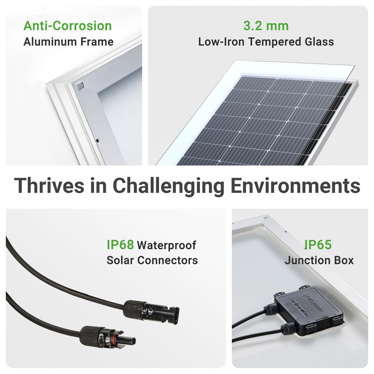 Traver Force 100 Watt 12 Volt 10BB Cell Monocrystalline Solar Panel
