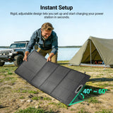 HQST Ultra-Light 200W Foldable Portable Solar Panel | 25% Efficiency, IP67, 3-in-1 Cable for Jackery EcoFlow BLUETTI