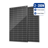 HQST Bifacial 200W Compact N-Type Solar Panel | 25.4% Efficiency, 13% Smaller