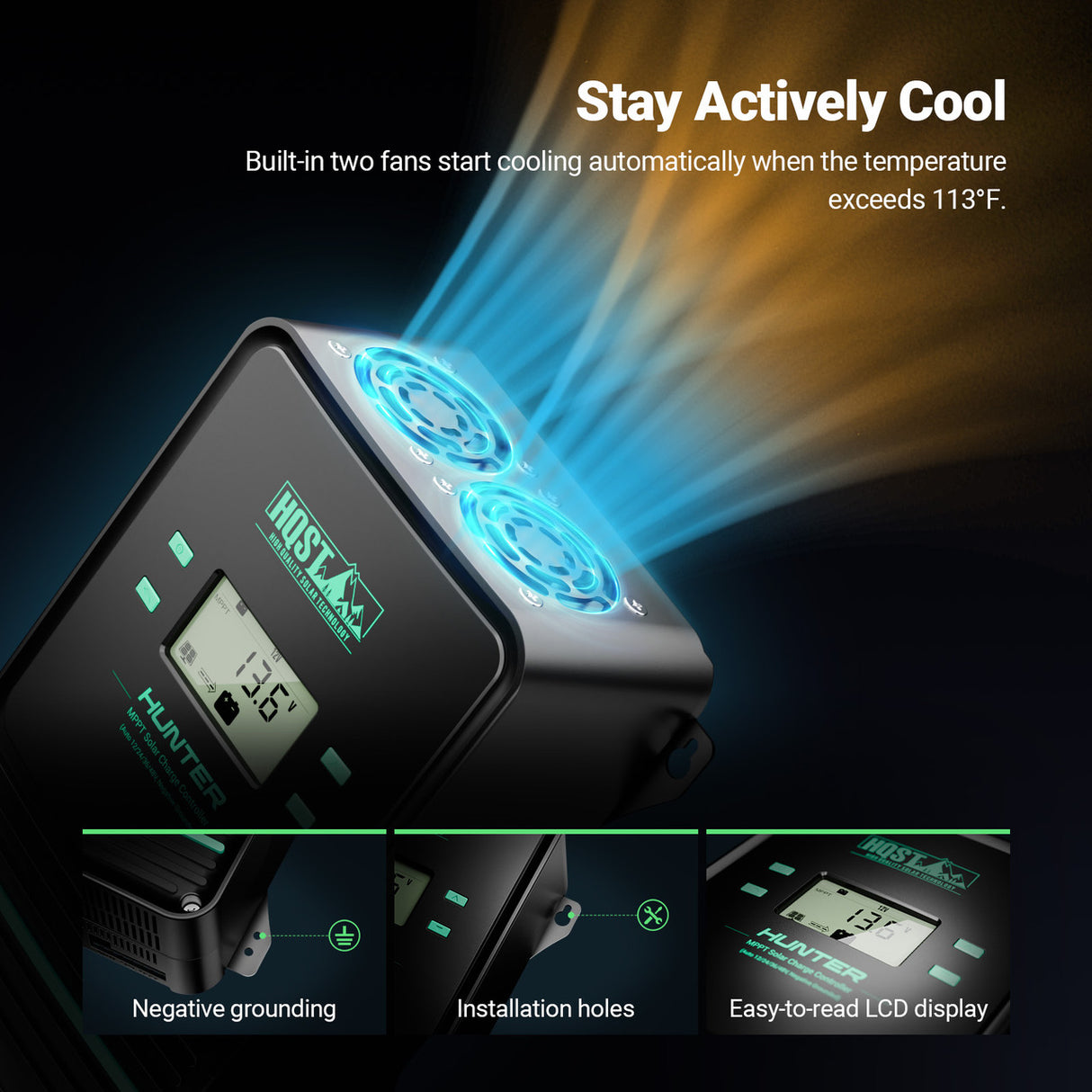 100A MPPT Solar Charge Controller with Smart APP Control, LiFePO4 Battery Low Temp Protection, and Parallel Charging