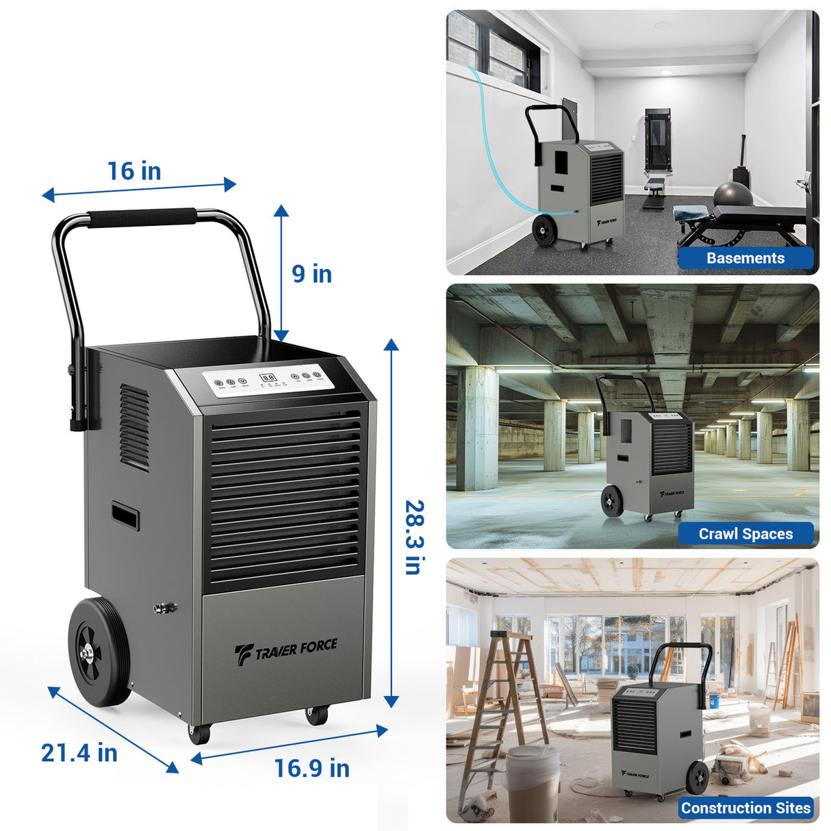 Traver Force 140 Pint Commercial Dehumidifier