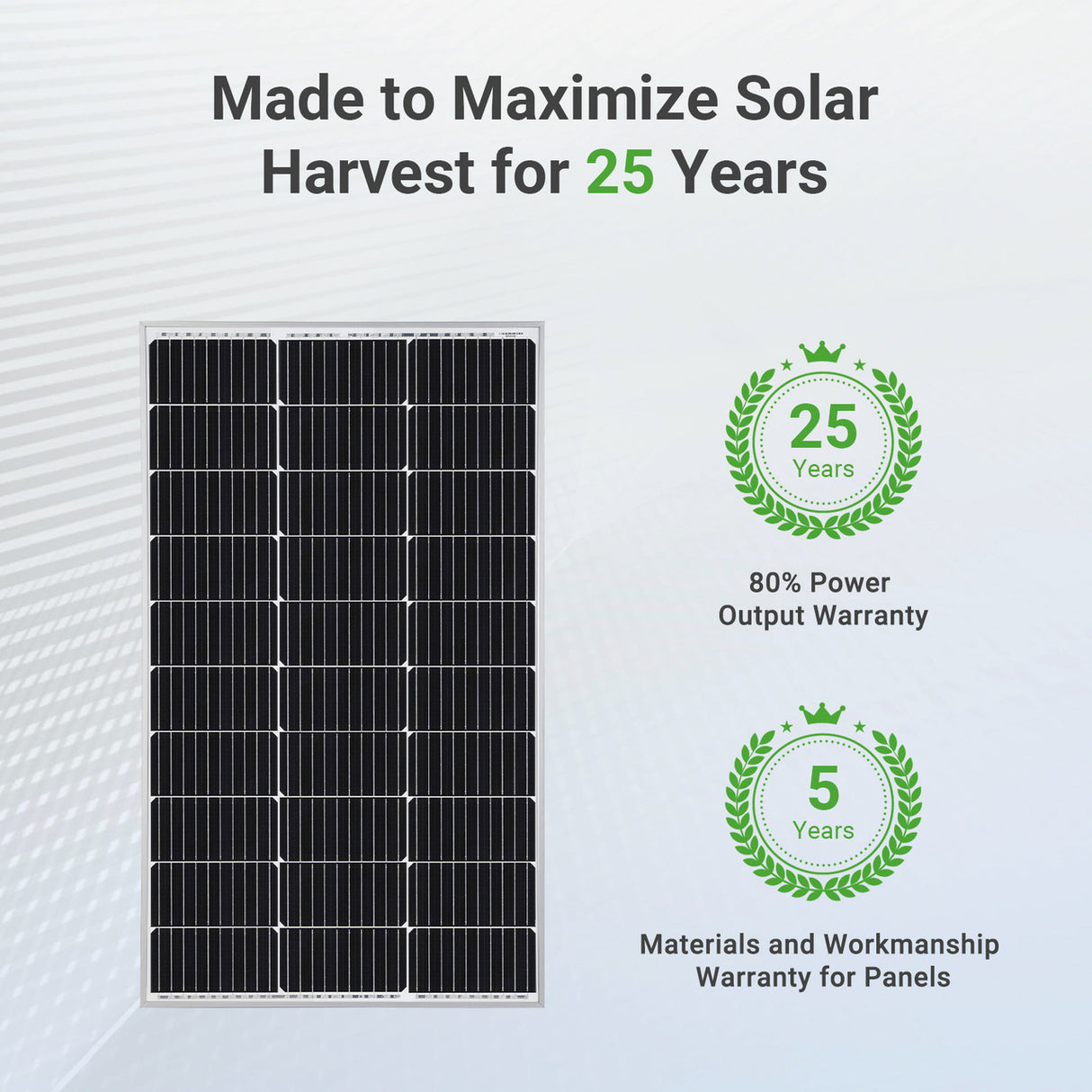 Traver Force 100 Watt 12 Volt 10BB Cell Monocrystalline Solar Panel