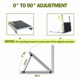 HQST 100W 12V Solar Panel with 28-Inch Adjustable Tilt Mount Brackets