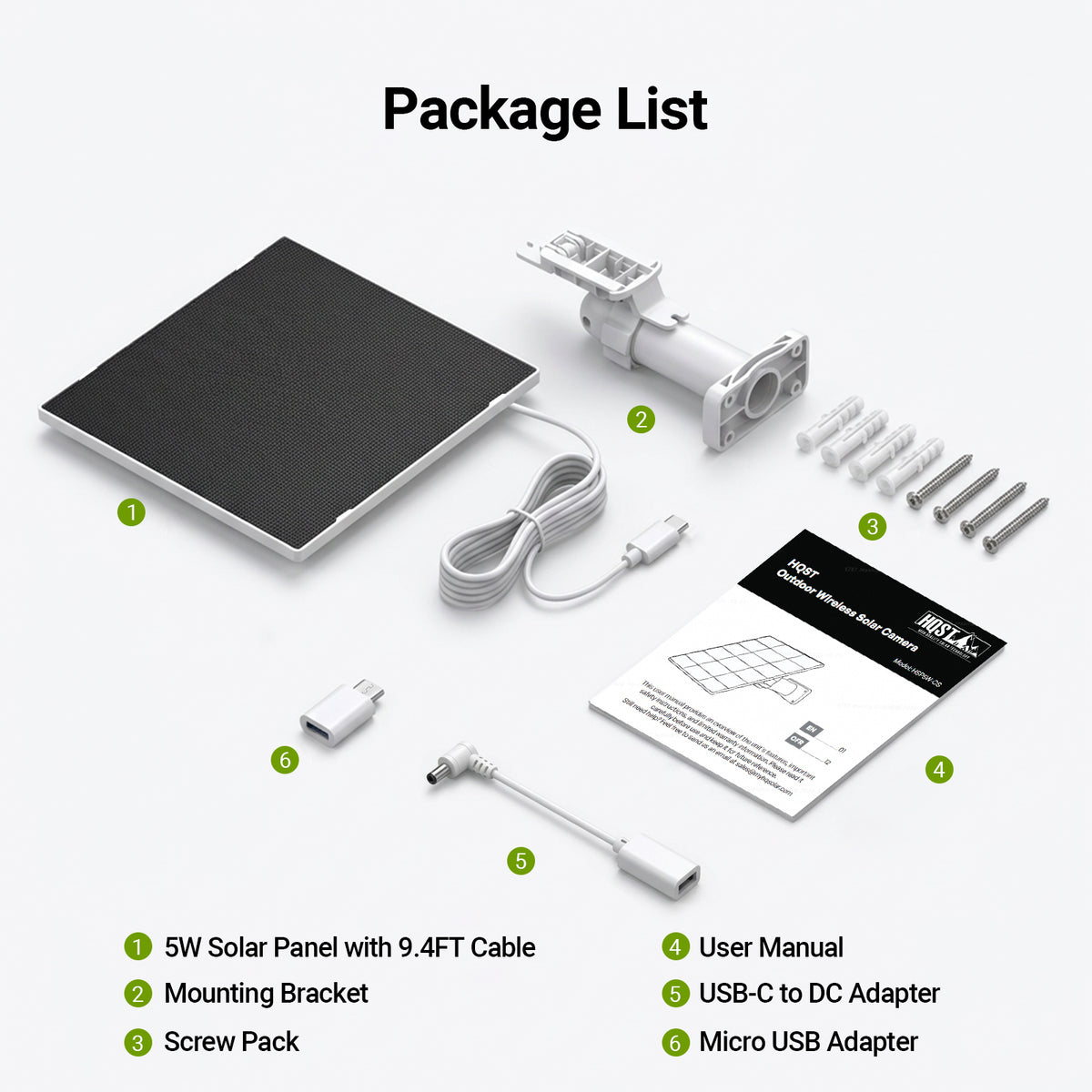 HQST 5W Solar Panel for Ring Stick Up & Spotlight Cam