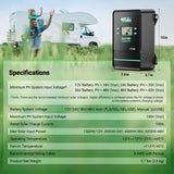 100A MPPT Solar Charge Controller with Smart APP Control, LiFePO4 Battery Low Temp Protection, and Parallel Charging
